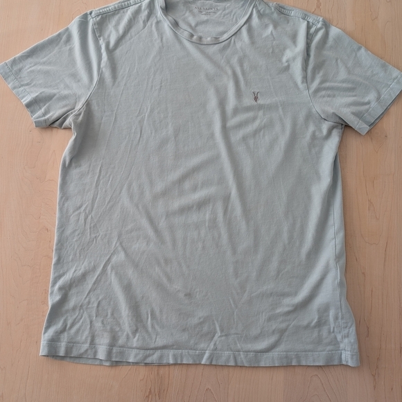 ALL SAINTS Light Blue Short Sleeve Tee Soft Cotton Crew Neck - Picture 1 of 8